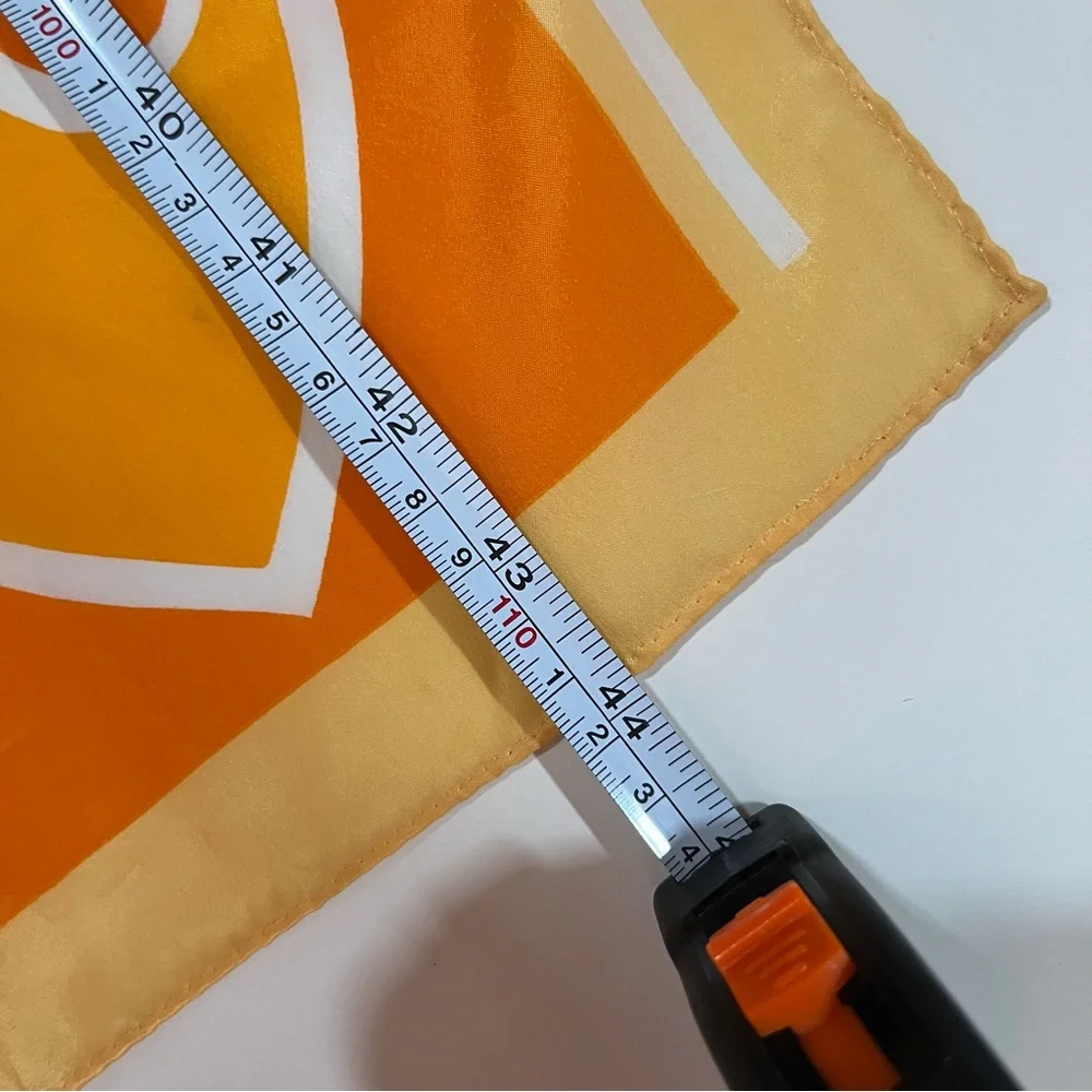 Vintage 60 70 Mod Retro Art Deco Orange Yellow Long Skinny Scarf - Picture 12 of 16